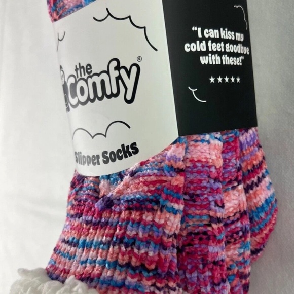 The Comfy Sleeper Sock Multicolor Slipper Socks cozy warm socks 6-10 NWT - Picture 4 of 10